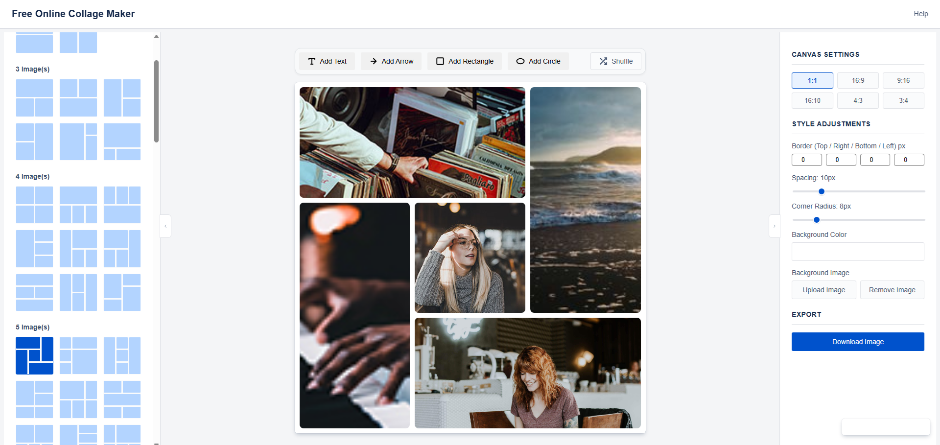Demo of canvas text, arrows, and shape tools